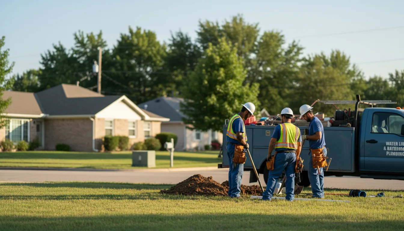 Residential water line and bathroom plumbing service in Bluffton, AR